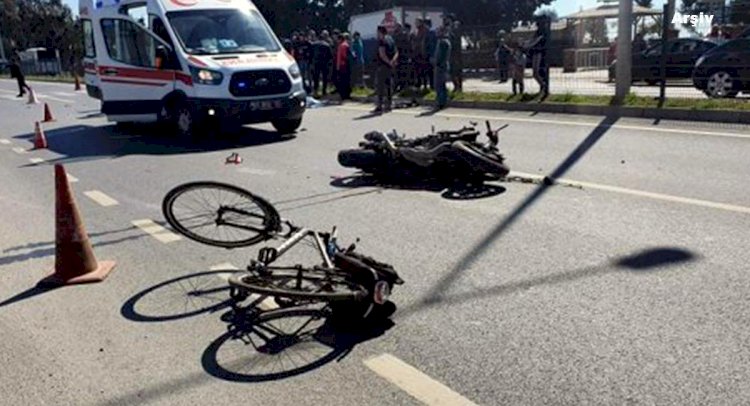 Bisikletle Çarpışan Motosikletin Sürücüsü Öldü