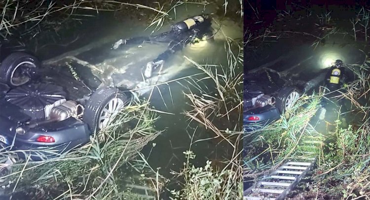 Su Kanalına Devrilen Otomobildeki 2 Kişi Hayatını Kaybetti!