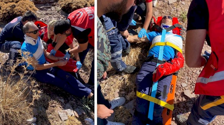 Kayalıklara Düşen Turist Yaralandı